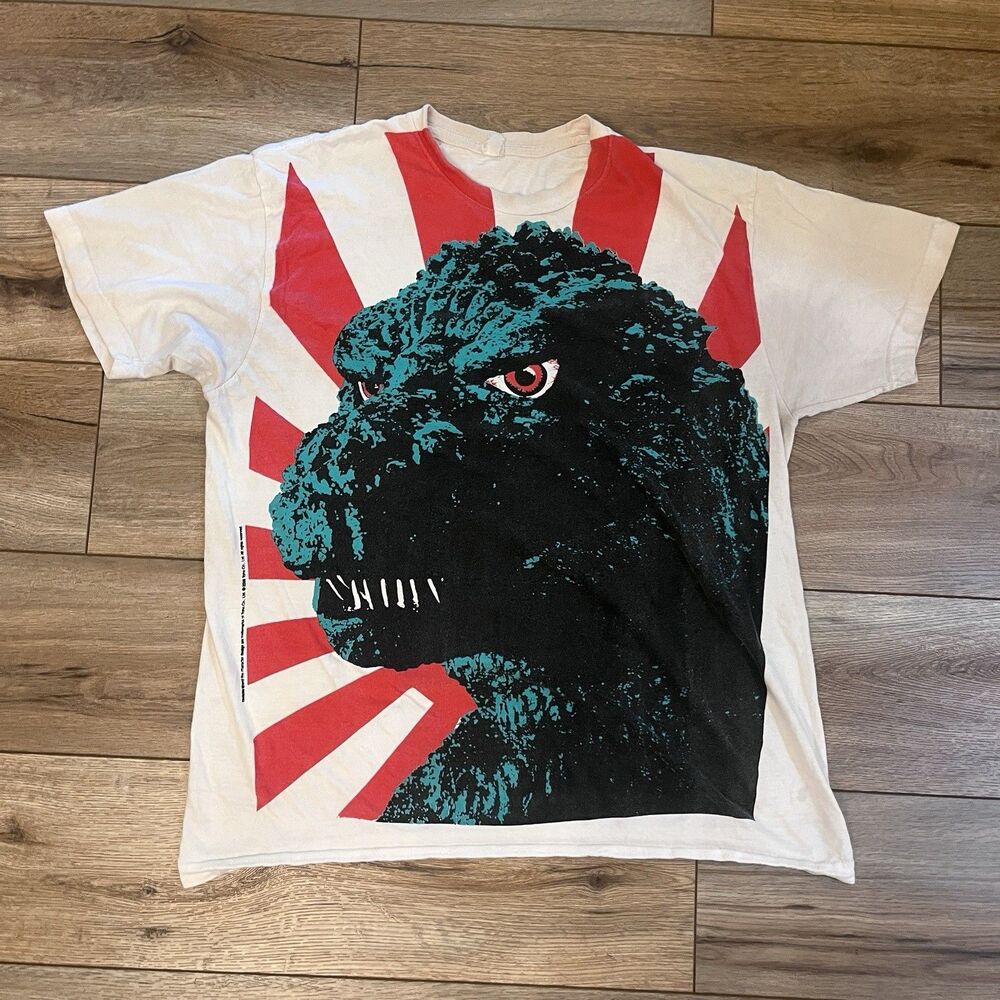 Vintage Godzilla Rising Toho AOP T-Shirt Sci-Fi Monster Japan Gojira 2008 Mens L